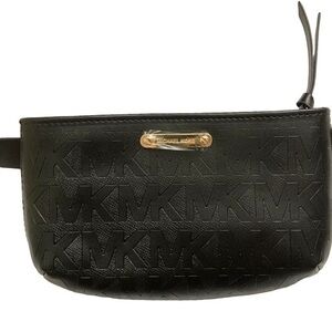 Michael kors new black signature embossed mk belt bag L/XL